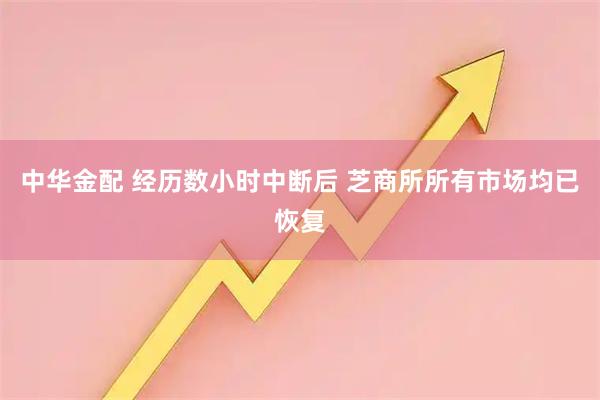 中华金配 经历数小时中断后 芝商所所有市场均已恢复